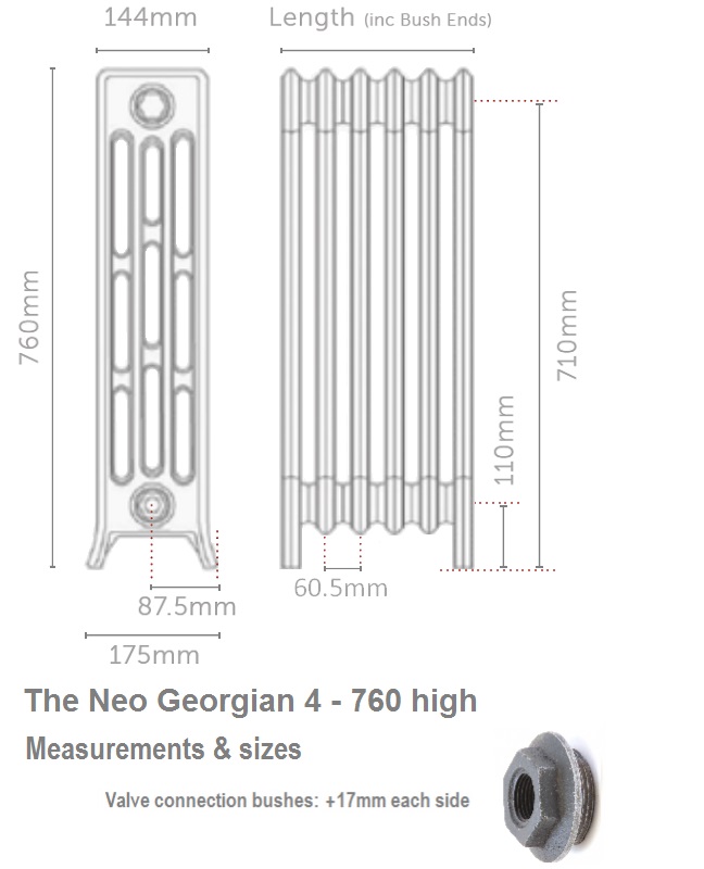 Fast Delivery Neo Georgian 4-Column 760 High, 13 Sections
